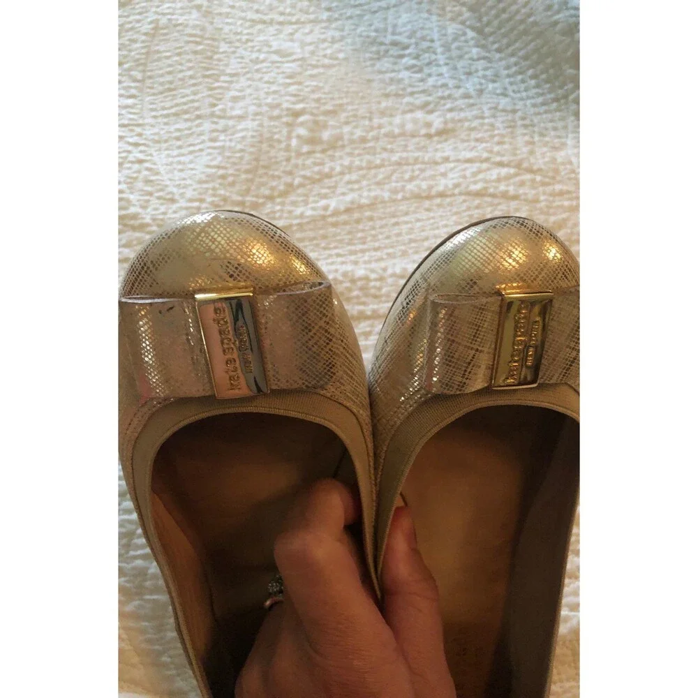 Kate Spade gold metallic Flats sz 8